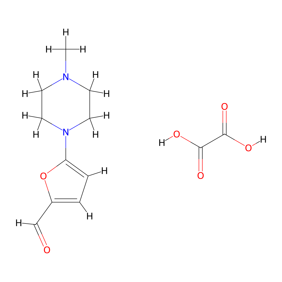 5-(4-Methylpiperazin-1-yl)furan-2-carbaldehyde oxalate molecular structure, CAS 1423037-46-0