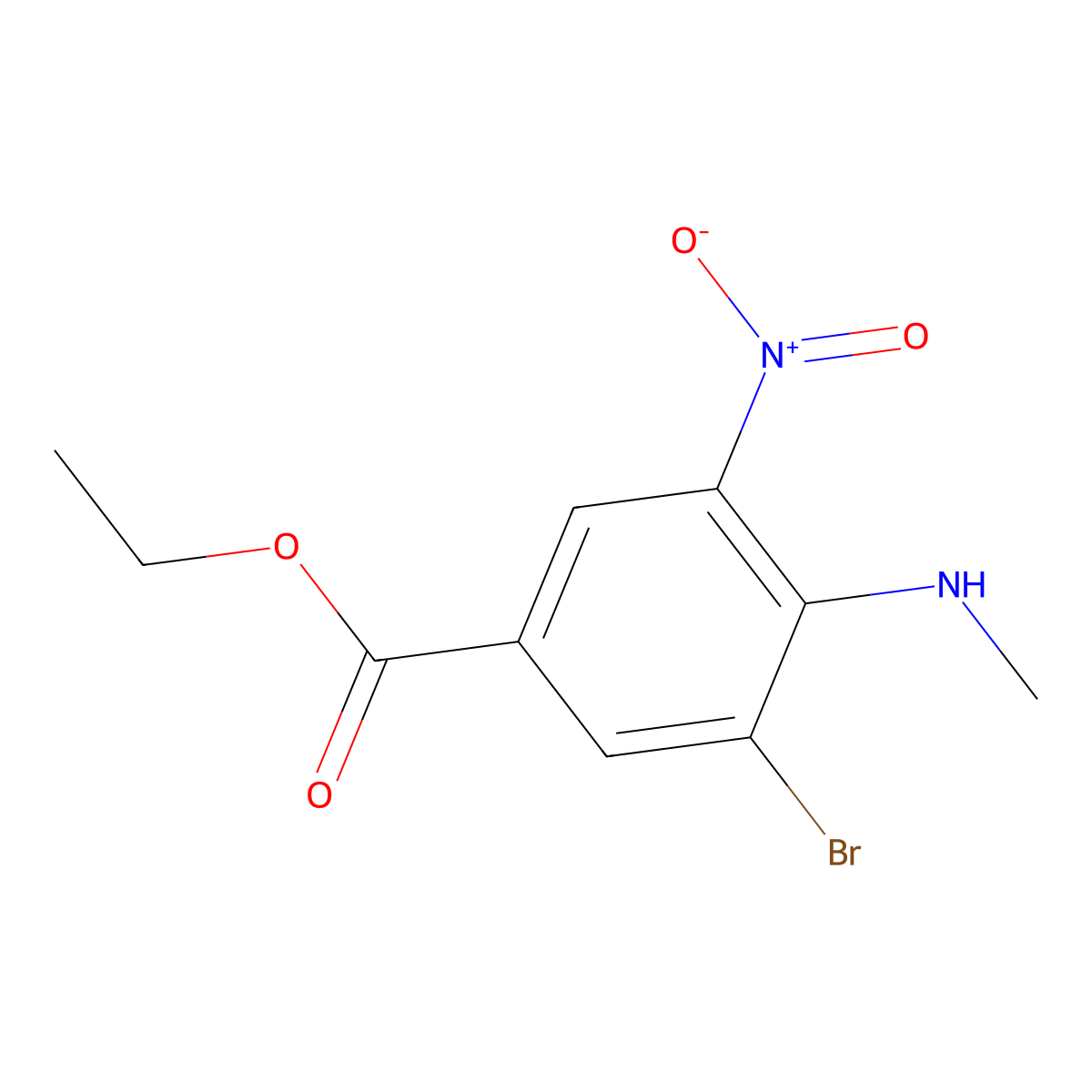 Ethyl 3-bromo-4-(methylamino)-5-nitrobenzoate molecular structure, CAS 1423037-47-1