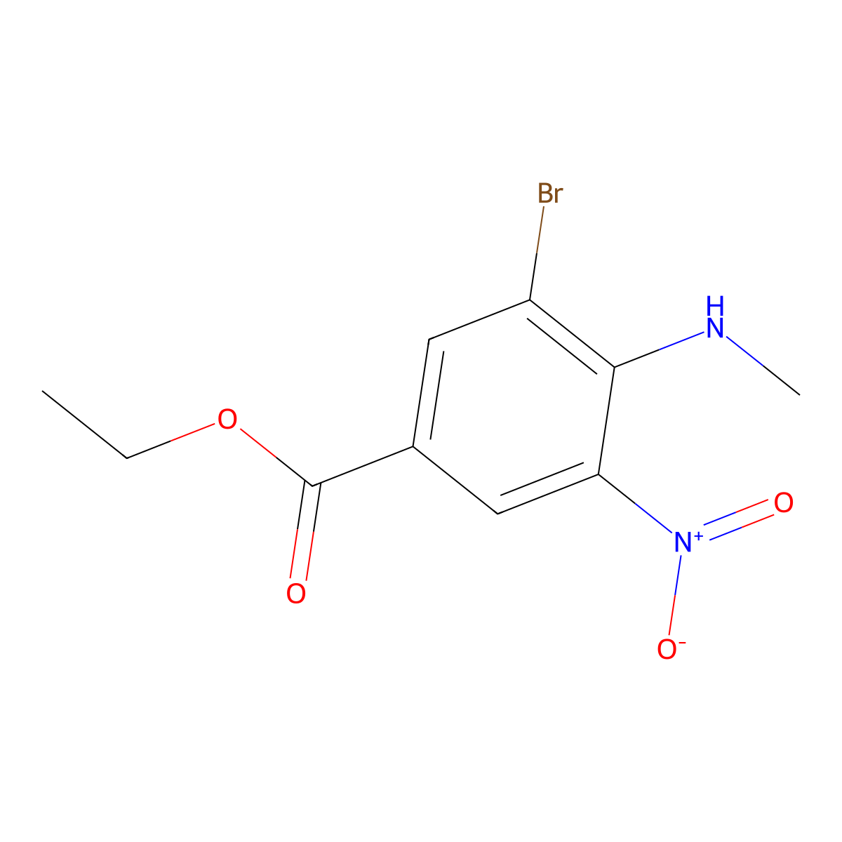 Ethyl 3-bromo-4-(methylamino)-5-nitrobenzoate molecular structure, CAS 1423037-47-1