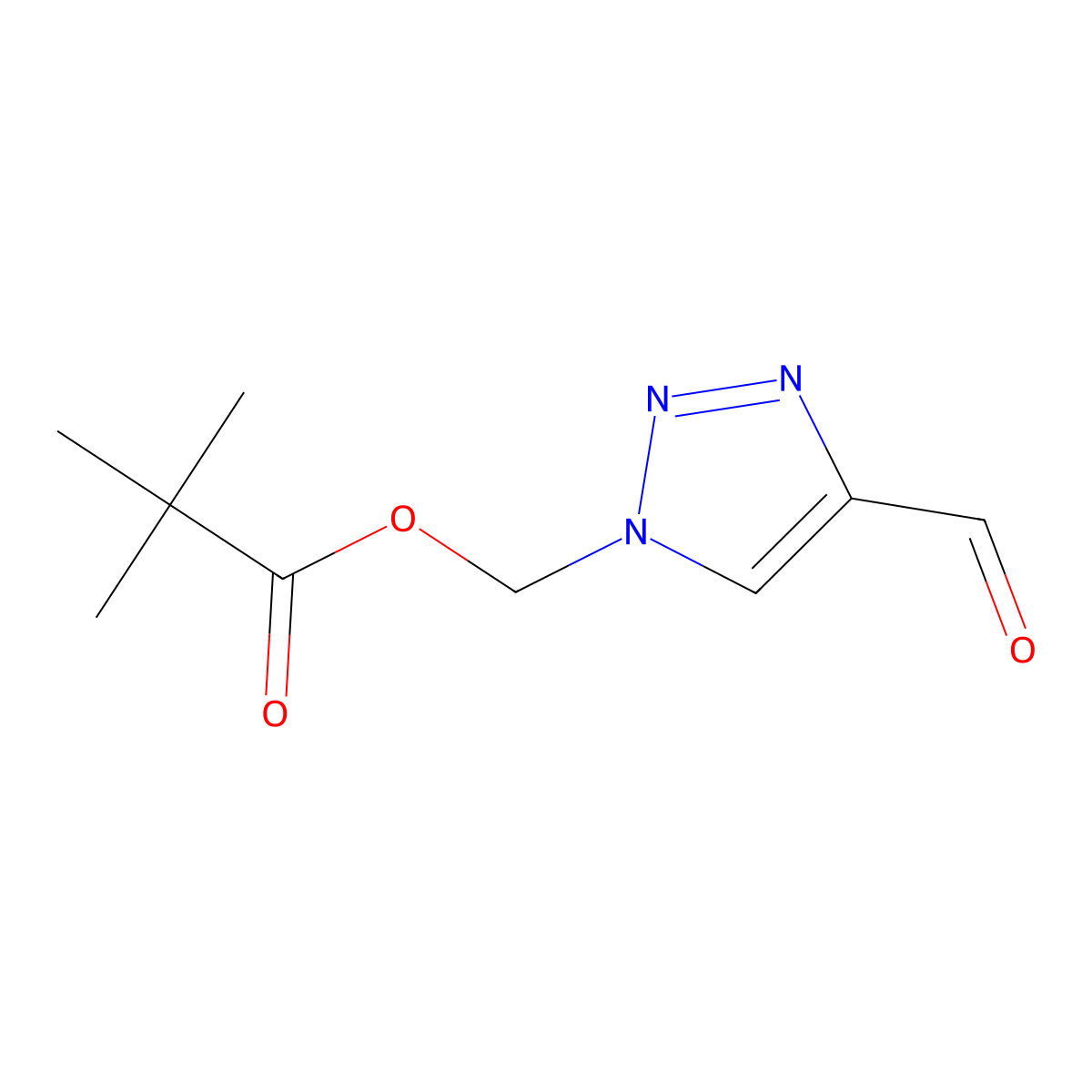 (4-Formyl-1H-1,2,3-triazol-1-yl)methyl pivalate molecular structure, CAS 1423037-50-6