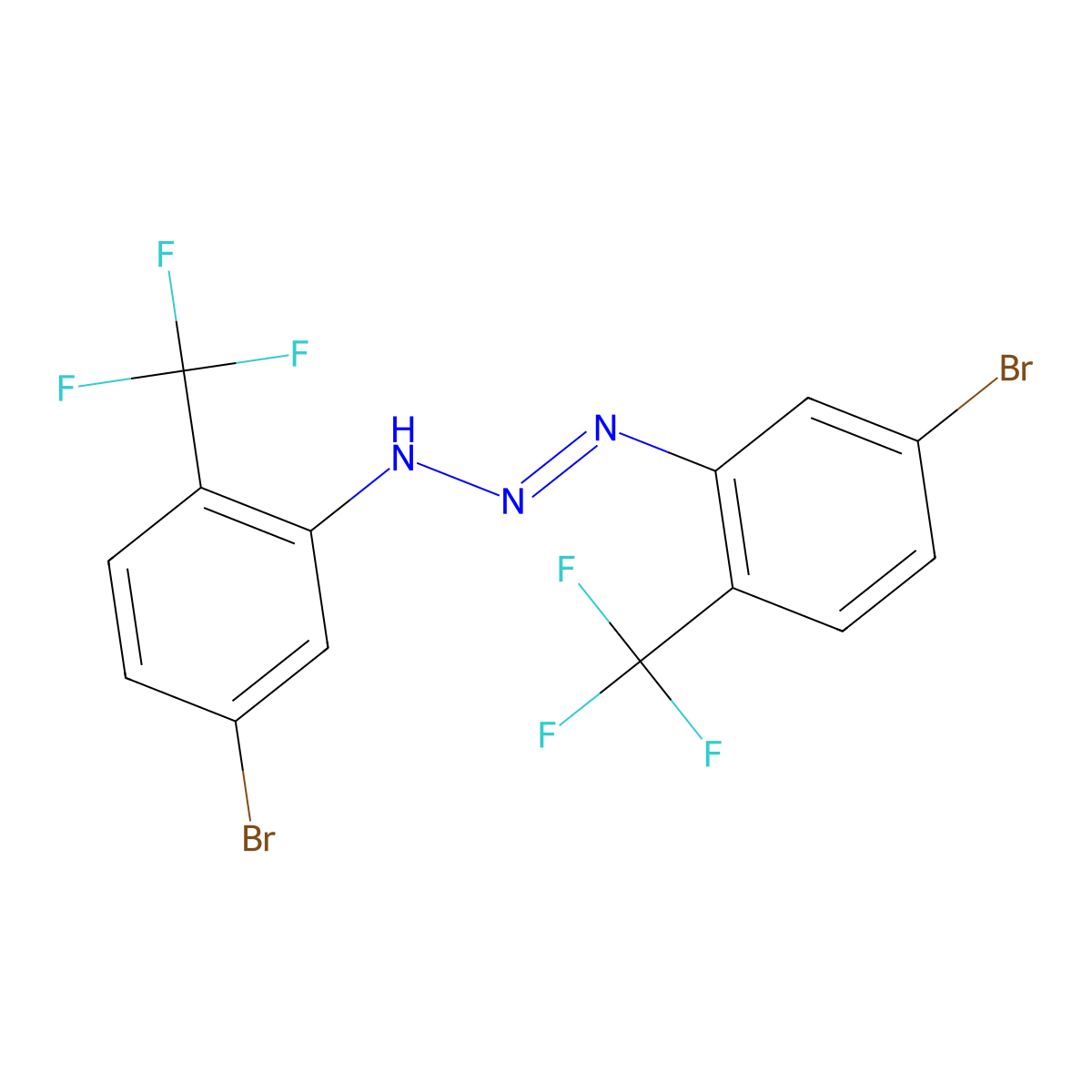 1,3-Bis[5-bromo-2-(trifluoromethyl)phenyl]triaz-1-ene molecular structure, CAS 1423040-58-7