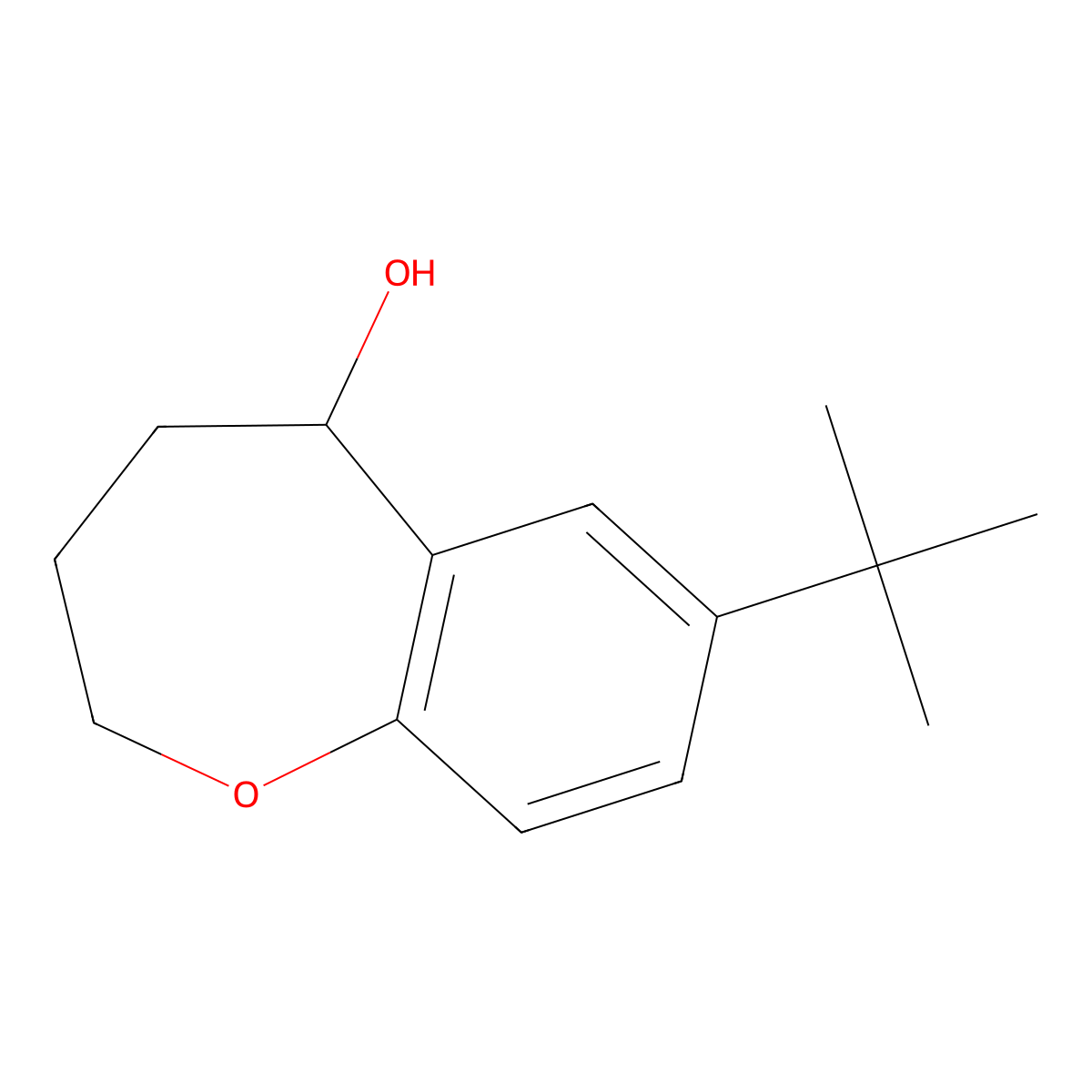 (5R)-7-tert-butyl-2,3,4,5-tetrahydro-1-benzoxepin-5-ol molecular structure, CAS 1423040-60-1