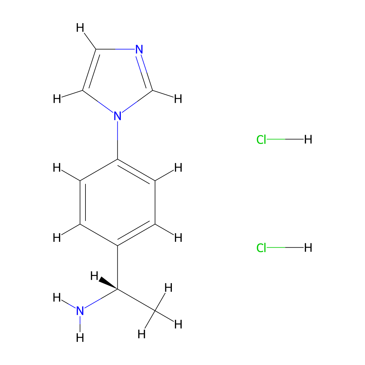 (1S)-1-(4-(1H-imidazol-1-yl)phenyl)ethan-1-amine dihydrochloride molecular structure, CAS 1423040-61-2