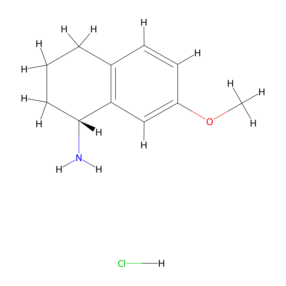 (R)-7-Methoxy-1,2,3,4-tetrahydronaphthalen-1-amine hydrochloride molecular structure, CAS 1423040-65-6