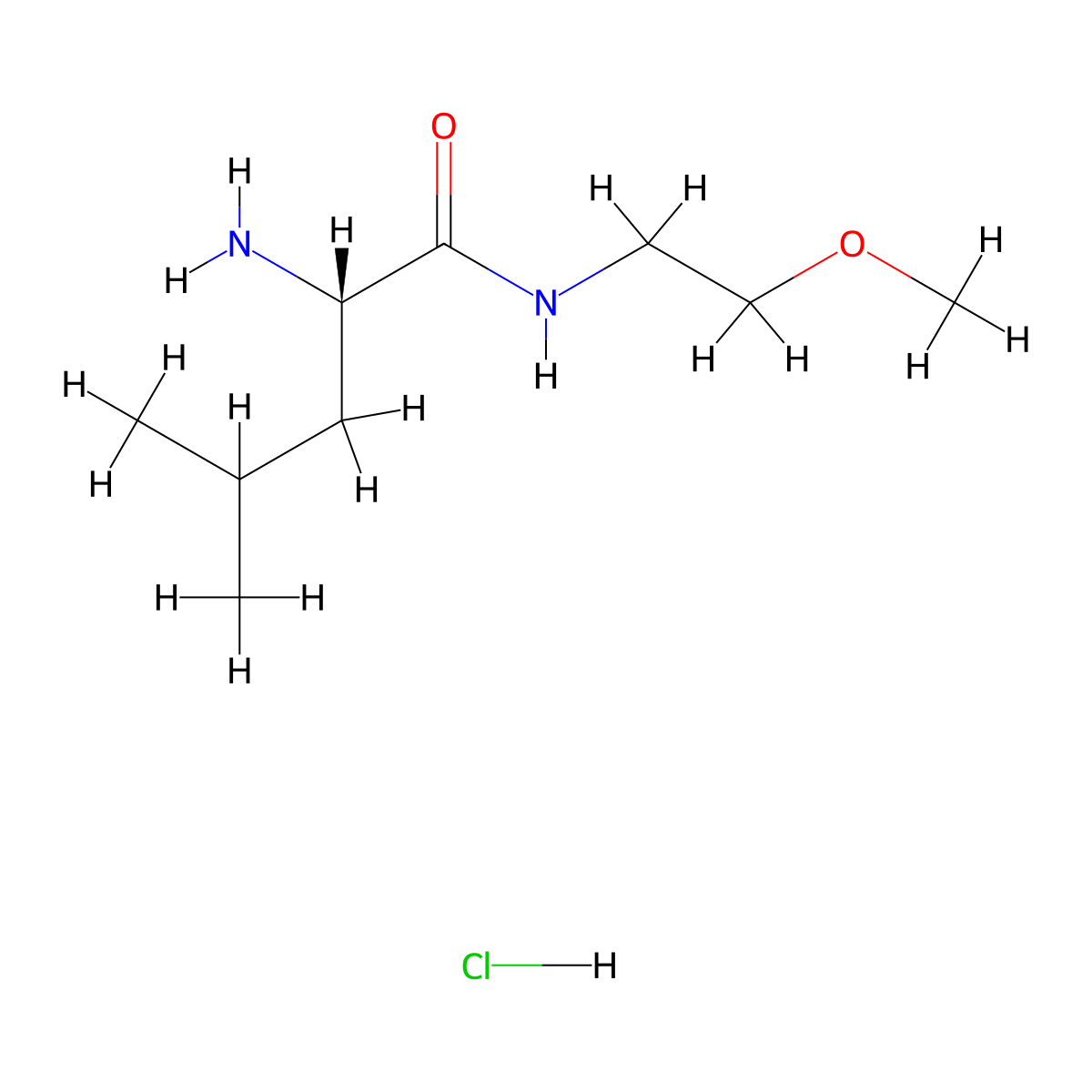 (2S)-2-amino-N-(2-methoxyethyl)-4-methylpentanamide hydrochloride molecular structure, CAS 1423040-71-4