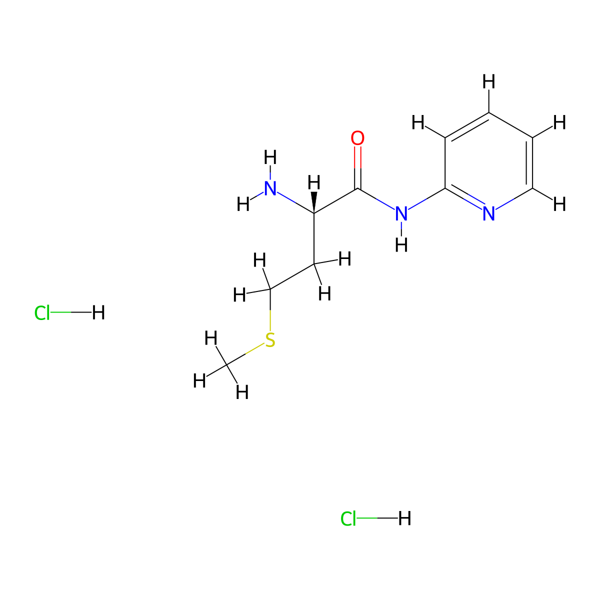 (2S)-2-amino-4-(methylsulfanyl)-N-(pyridin-2-yl)butanamide dihydrochloride molecular structure, CAS 1423040-81-6