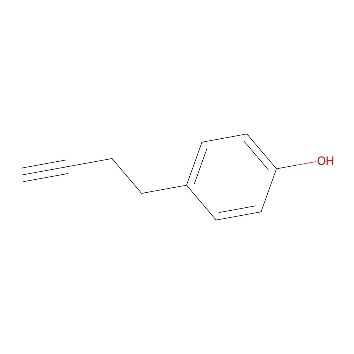 4-(But-3-yn-1-yl)phenol molecular structure, CAS 1423043-20-2