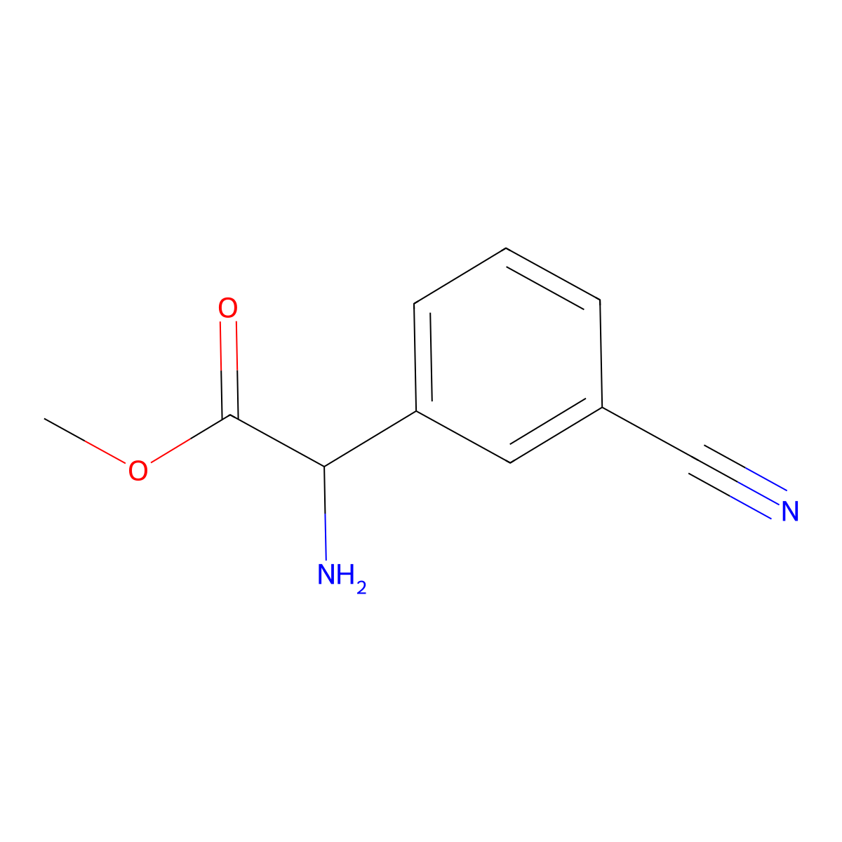 Methyl 2-amino-2-(3-cyanophenyl)acetate molecular structure, CAS 1423047-88-4