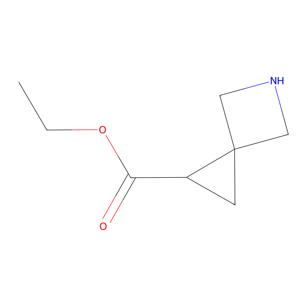 Ethyl 5-azaspiro[2.3]hexane-1-carboxylate molecular structure, CAS 1423070-41-0