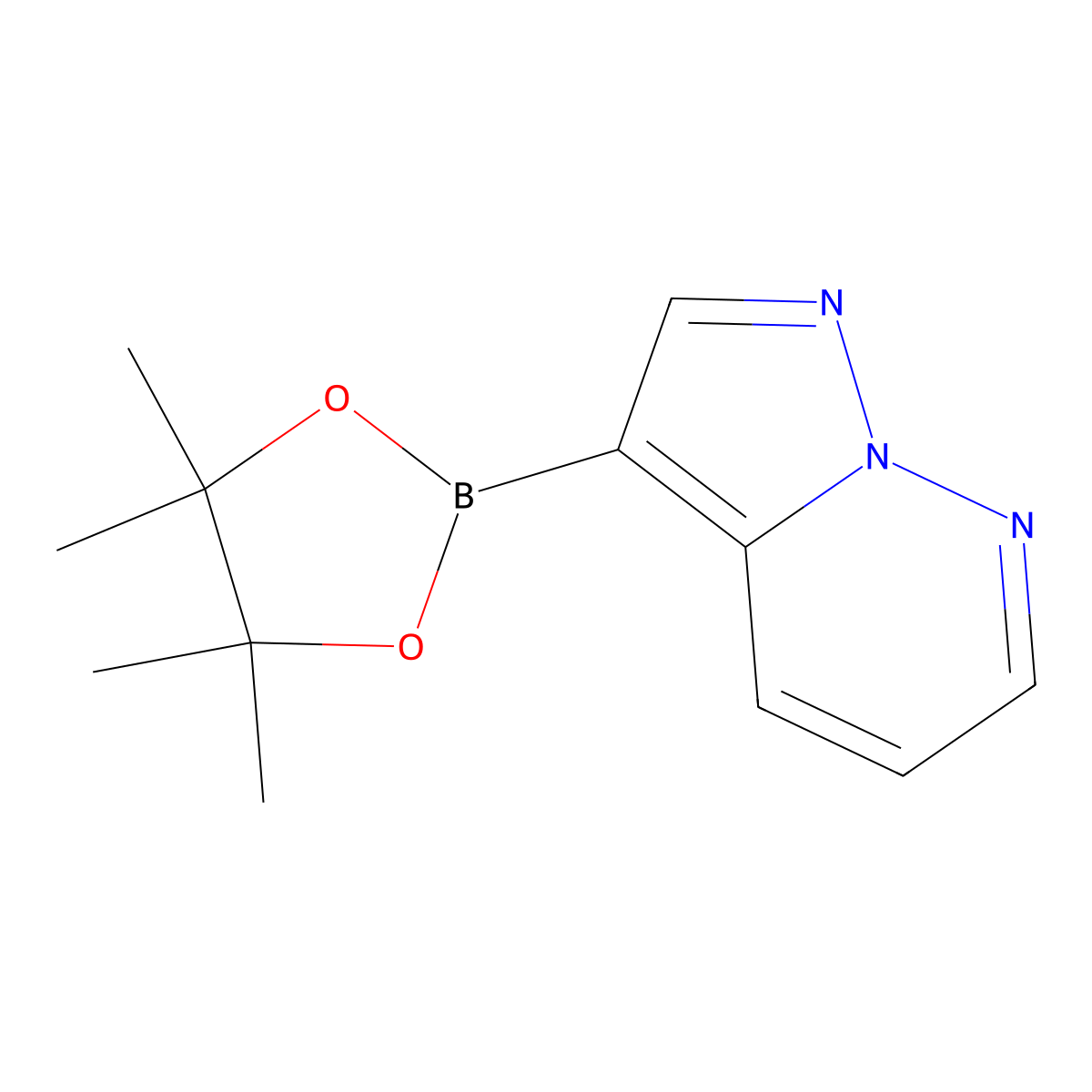 3-(Tetramethyl-1,3,2-dioxaborolan-2-yl)pyrazolo[1,5-b]pyridazine molecular structure, CAS 1423078-56-1