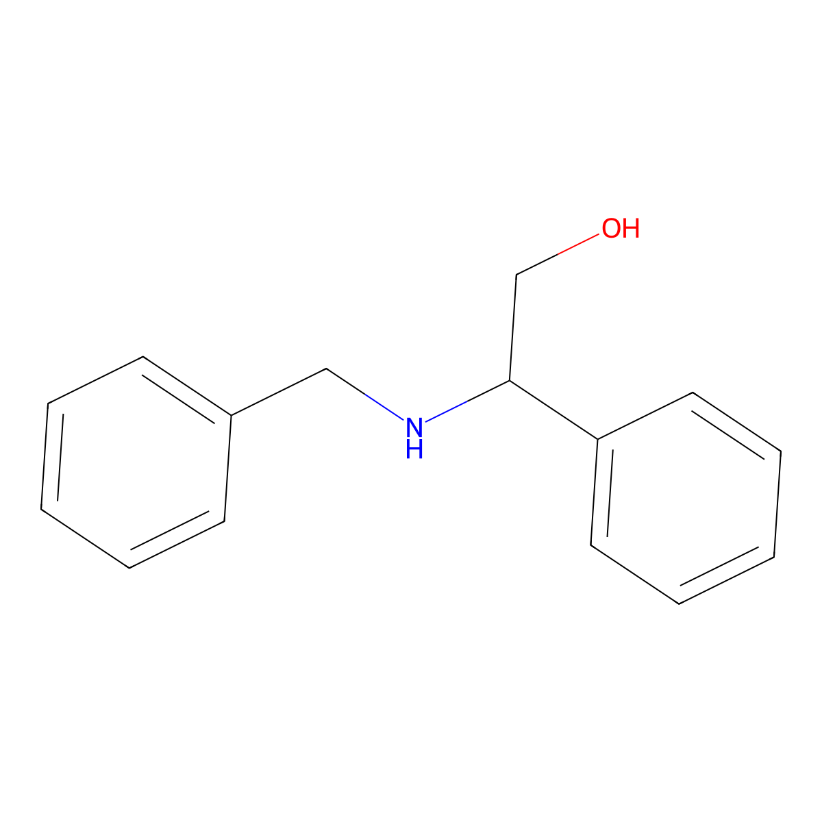 (R)-(-)-N-Benzyl-2-phenylglycinol molecular structure, CAS 14231-57-3