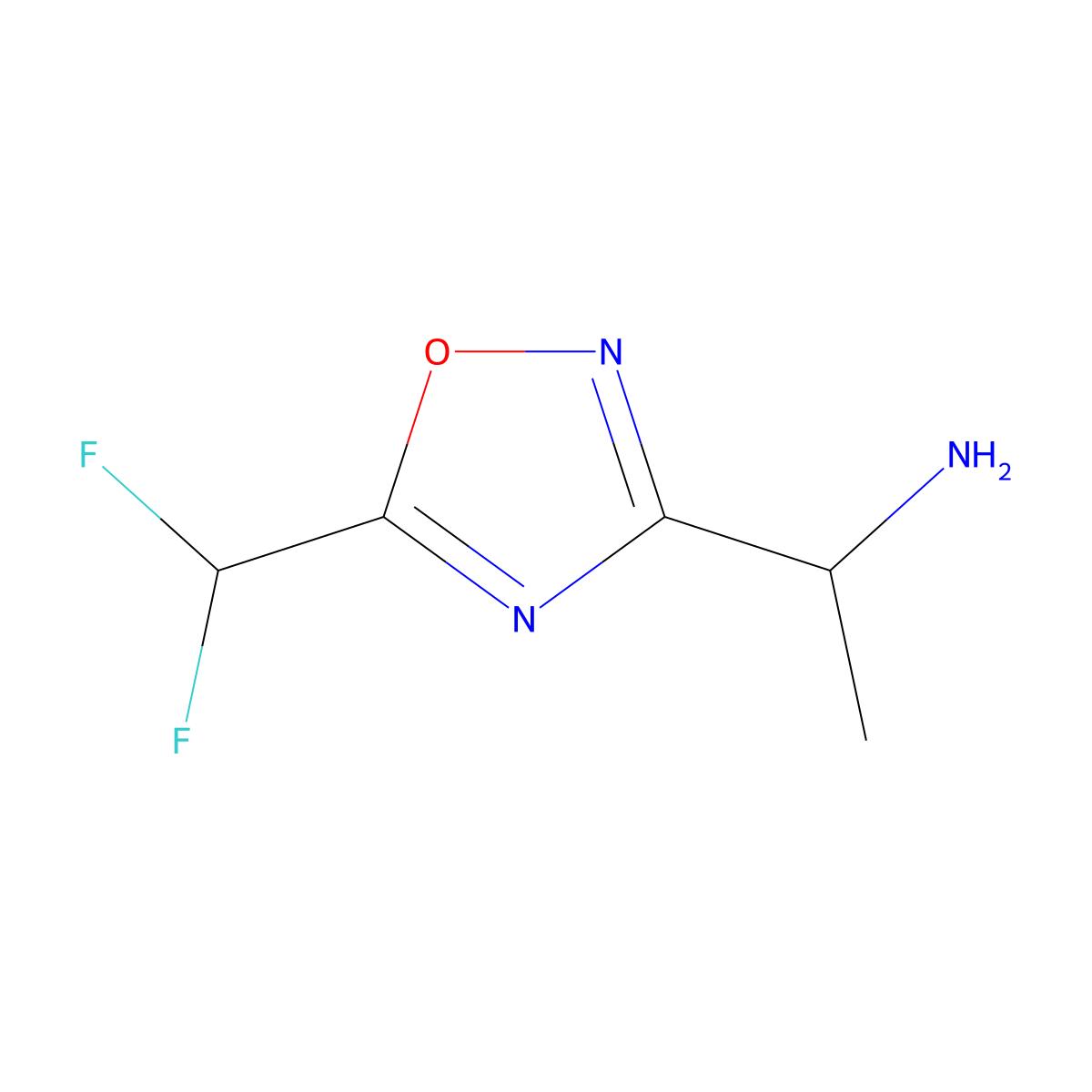 1-[5-(Difluoromethyl)-1,2,4-oxadiazol-3-yl]ethan-1-amine molecular structure, CAS 1423116-86-2