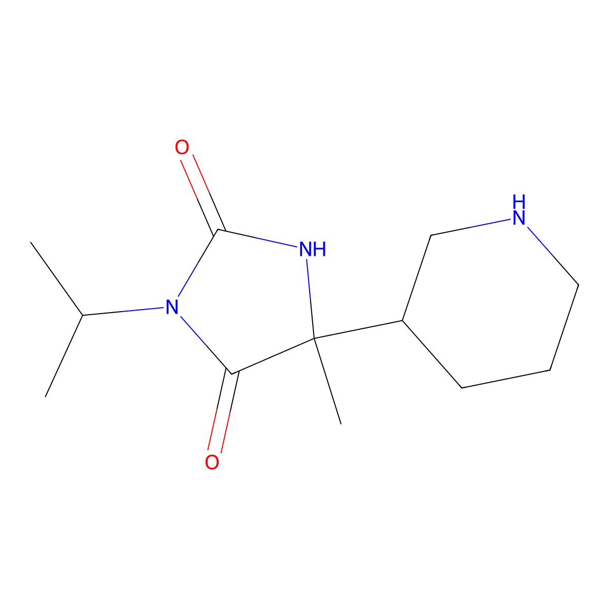 5-Methyl-5-(piperidin-3-yl)-3-(propan-2-yl)imidazolidine-2,4-dione molecular structure, CAS 1423116-89-5