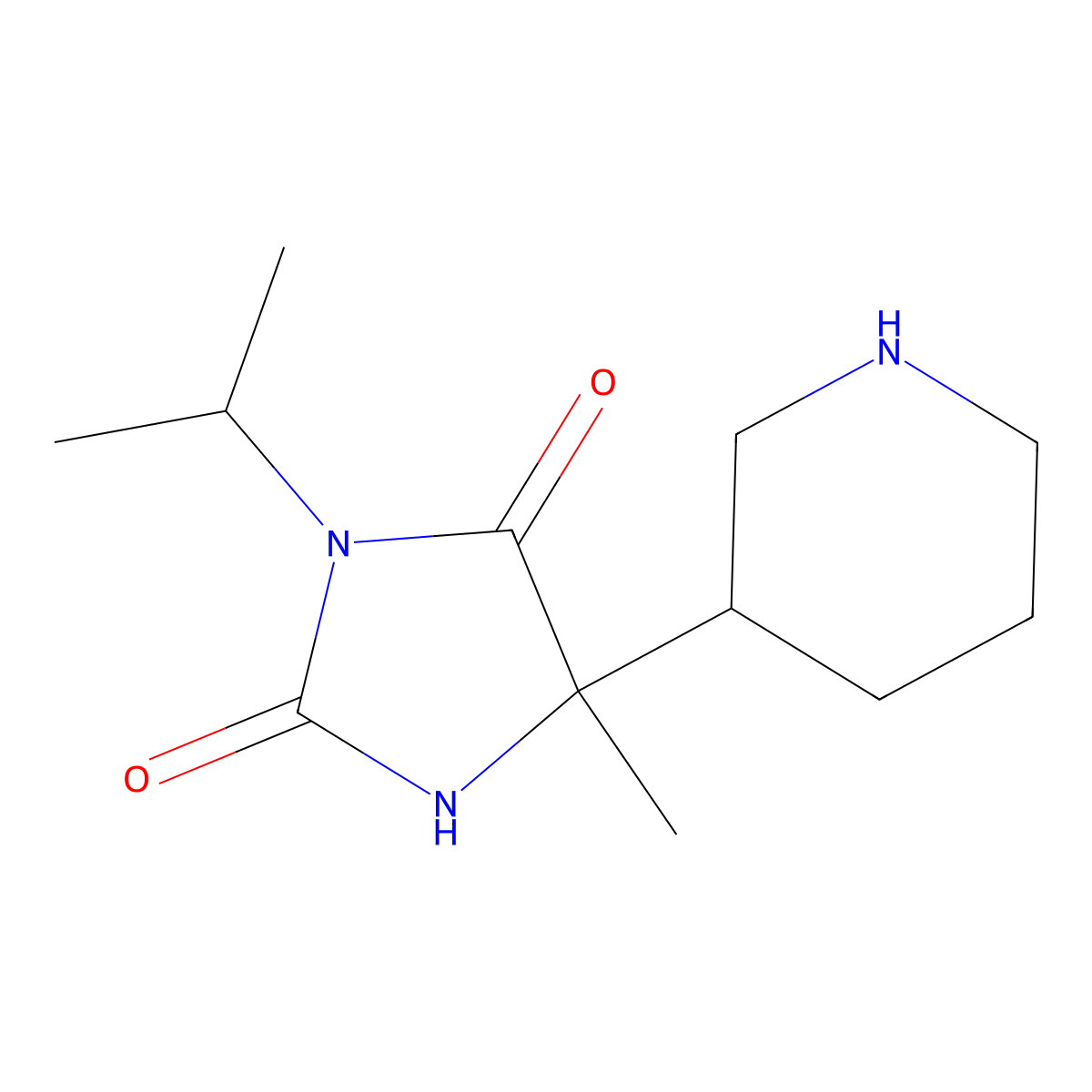 5-Methyl-5-(piperidin-3-yl)-3-(propan-2-yl)imidazolidine-2,4-dione molecular structure, CAS 1423116-89-5