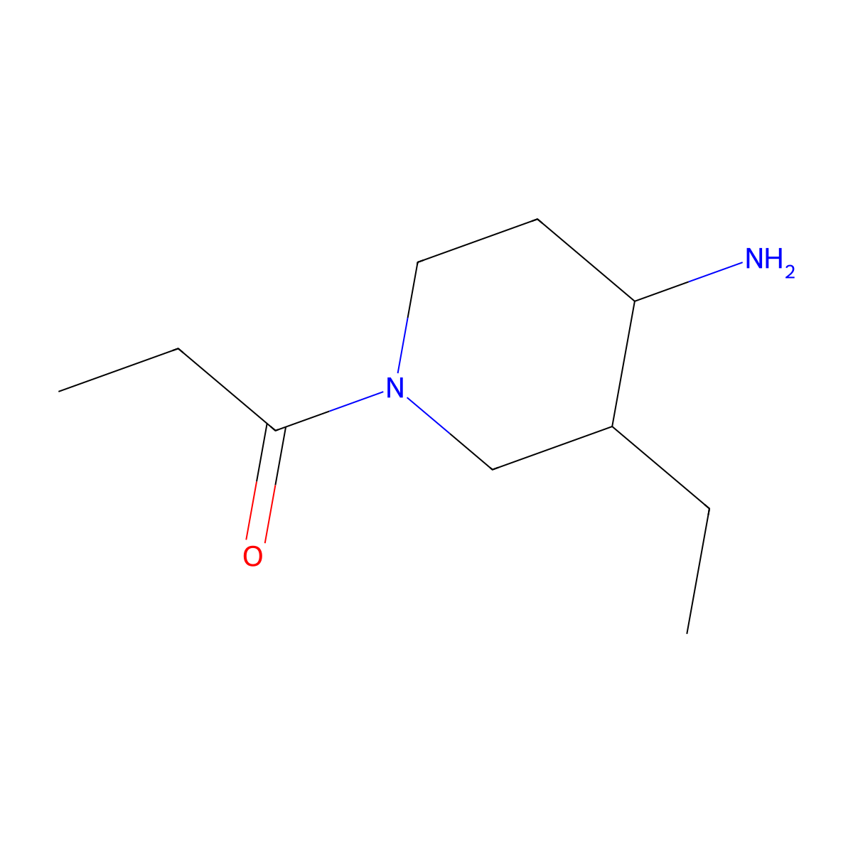 1-(4-Amino-3-ethylpiperidin-1-yl)propan-1-one molecular structure, CAS 1423116-92-0