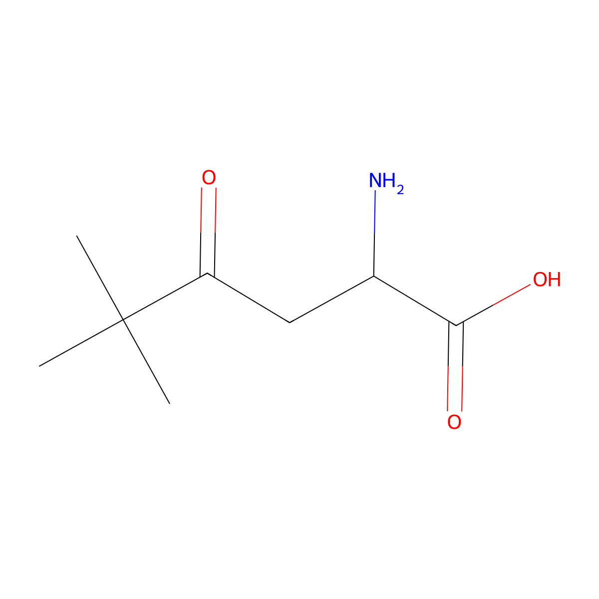 2-Amino-5,5-dimethyl-4-oxohexanoic acid molecular structure, CAS 1423116-94-2