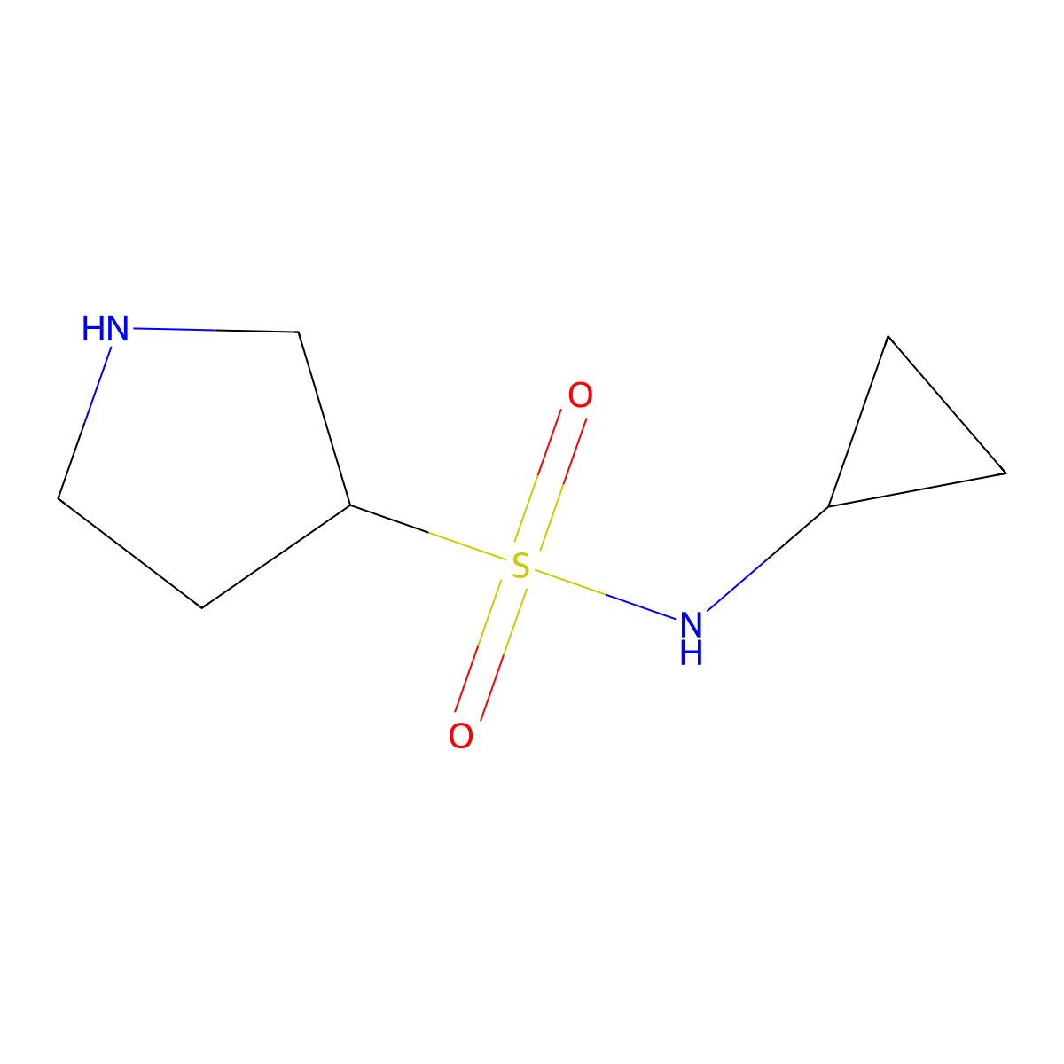 N-Cyclopropylpyrrolidine-3-sulfonamide molecular structure, CAS 1423116-96-4