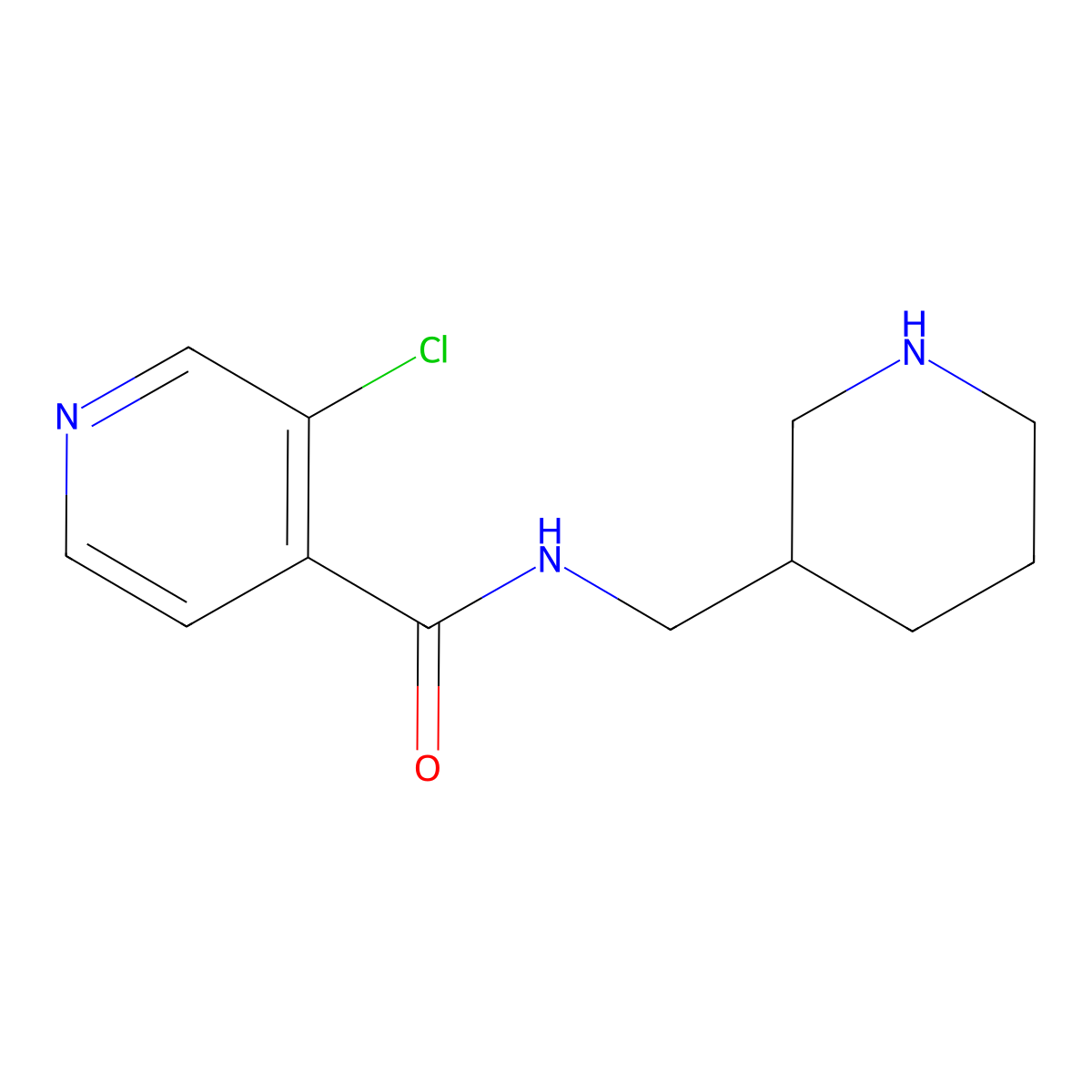 3-Chloro-N-(piperidin-3-ylmethyl)isonicotinamide molecular structure, CAS 1423116-97-5