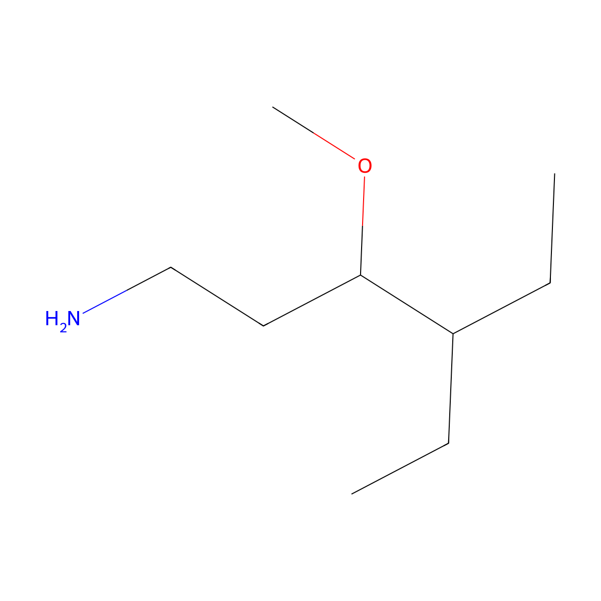 4-Ethyl-3-methoxyhexan-1-amine molecular structure, CAS 1423116-98-6