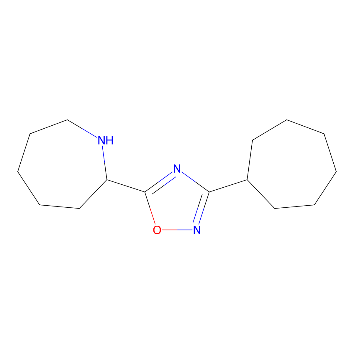 2-(3-Cycloheptyl-1,2,4-oxadiazol-5-YL)azepane molecular structure, CAS 1423117-03-6