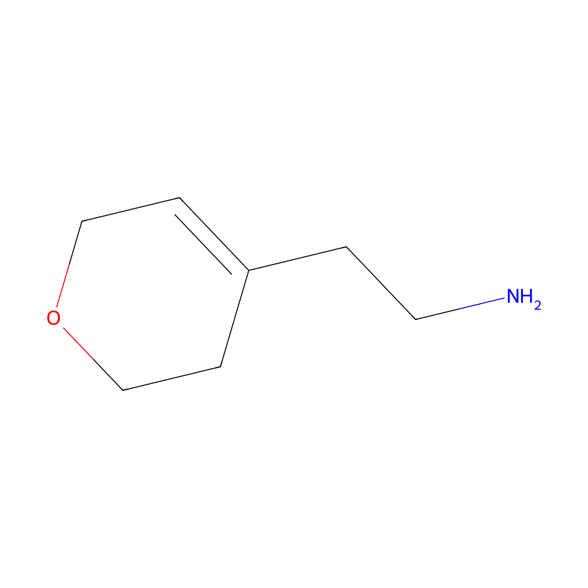 2-(3,6-dihydro-2H-pyran-4-yl)ethan-1-amine molecular structure, CAS 1423117-04-7