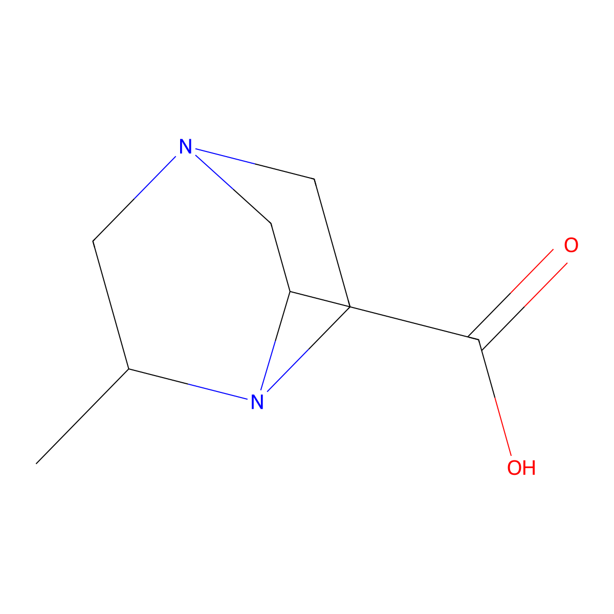 6-Methyl-1,4-diazabicyclo[2.2.2]octane-2-carboxylic acid molecular structure, CAS 1423117-08-1