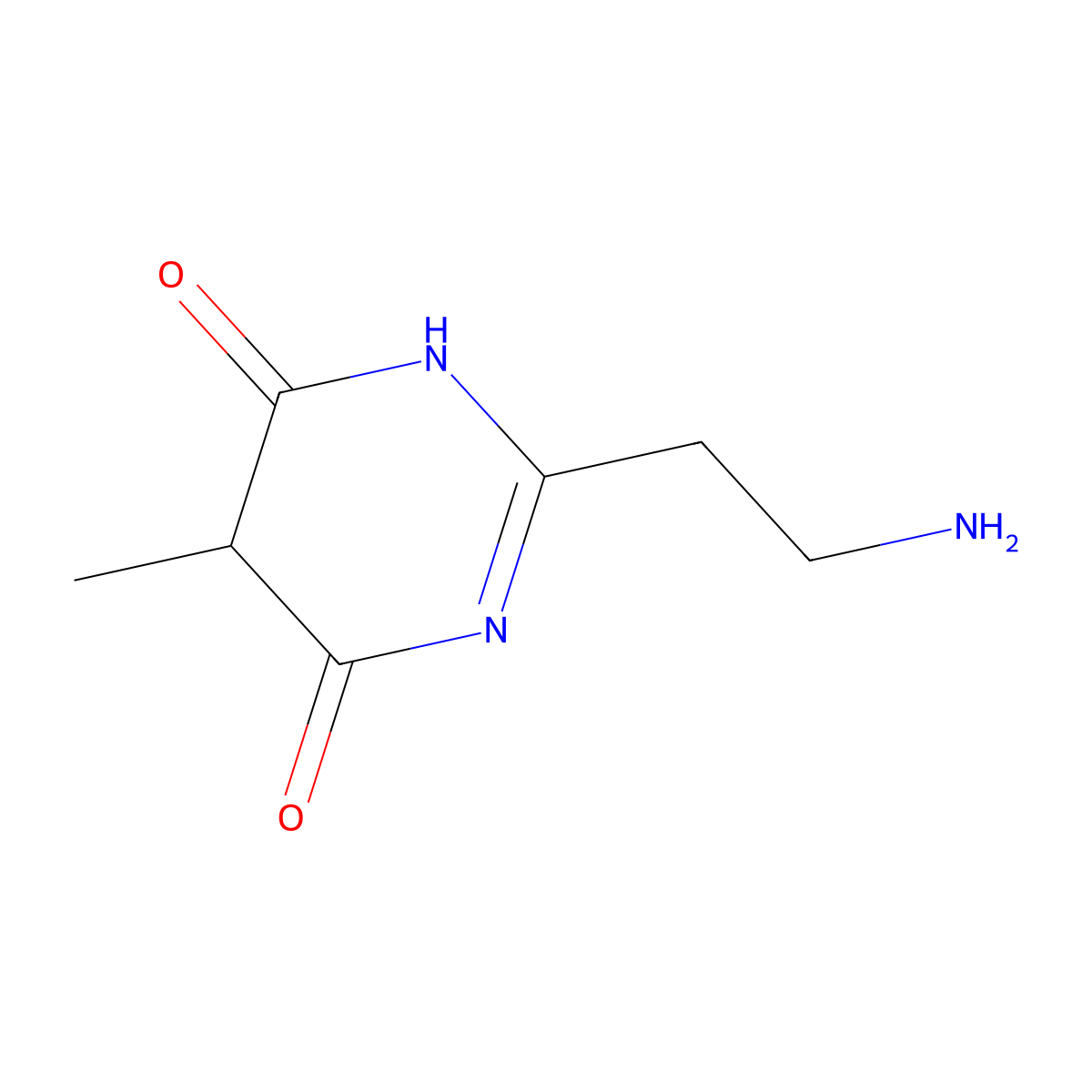 2-(2-Aminoethyl)-5-methylpyrimidine-4,6(1H,5H)-dione molecular structure, CAS 1423117-13-8