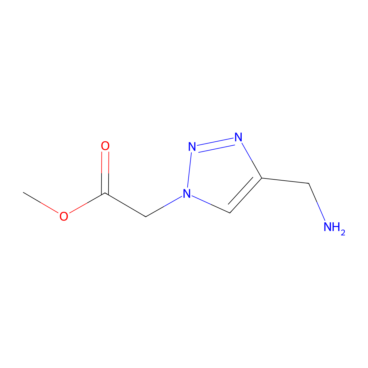 Methyl 2-[4-(aminomethyl)-1H-1,2,3-triazol-1-yl]acetate molecular structure, CAS 1423117-28-5