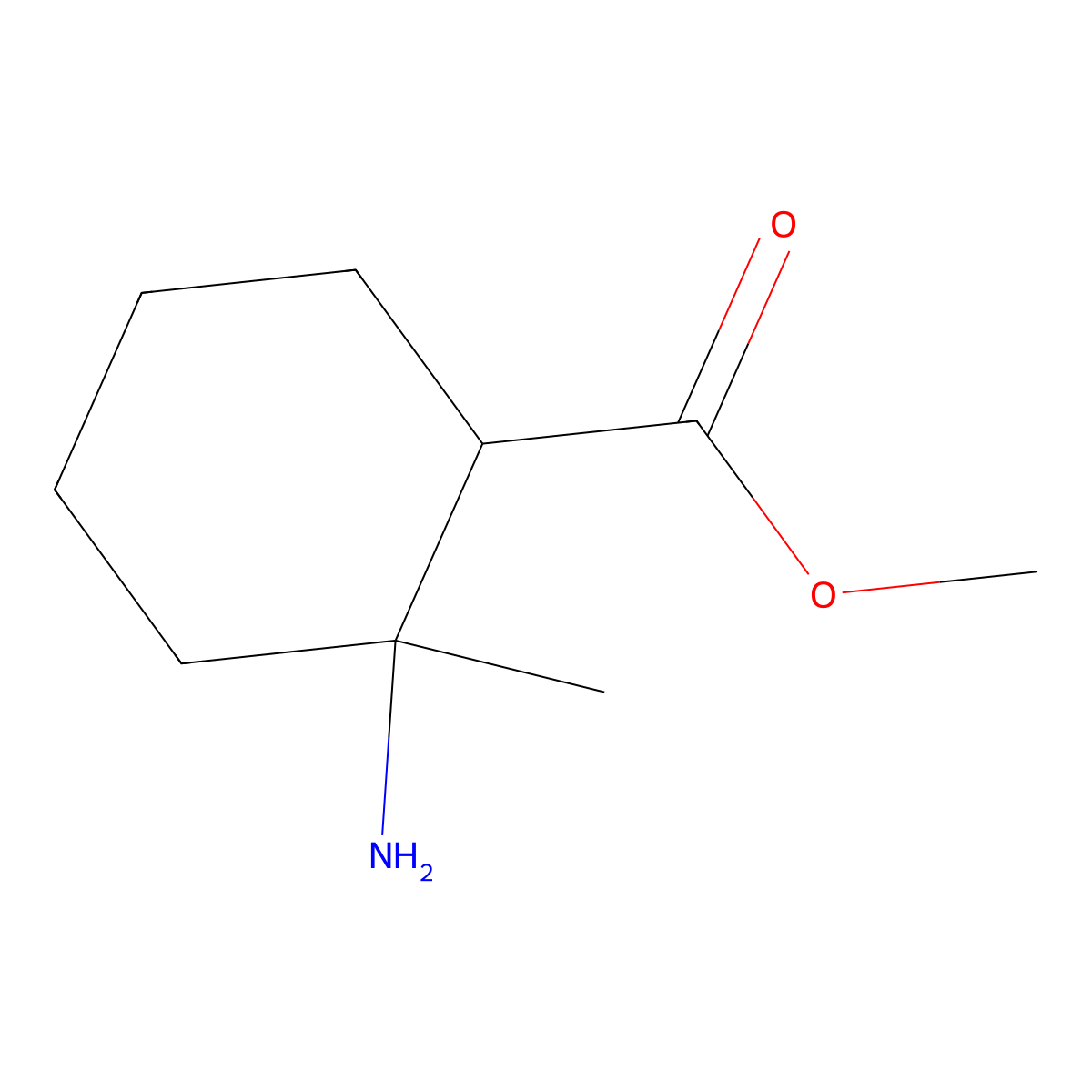Methyl 2-amino-2-methylcyclohexane-1-carboxylate molecular structure, CAS 1423117-39-8