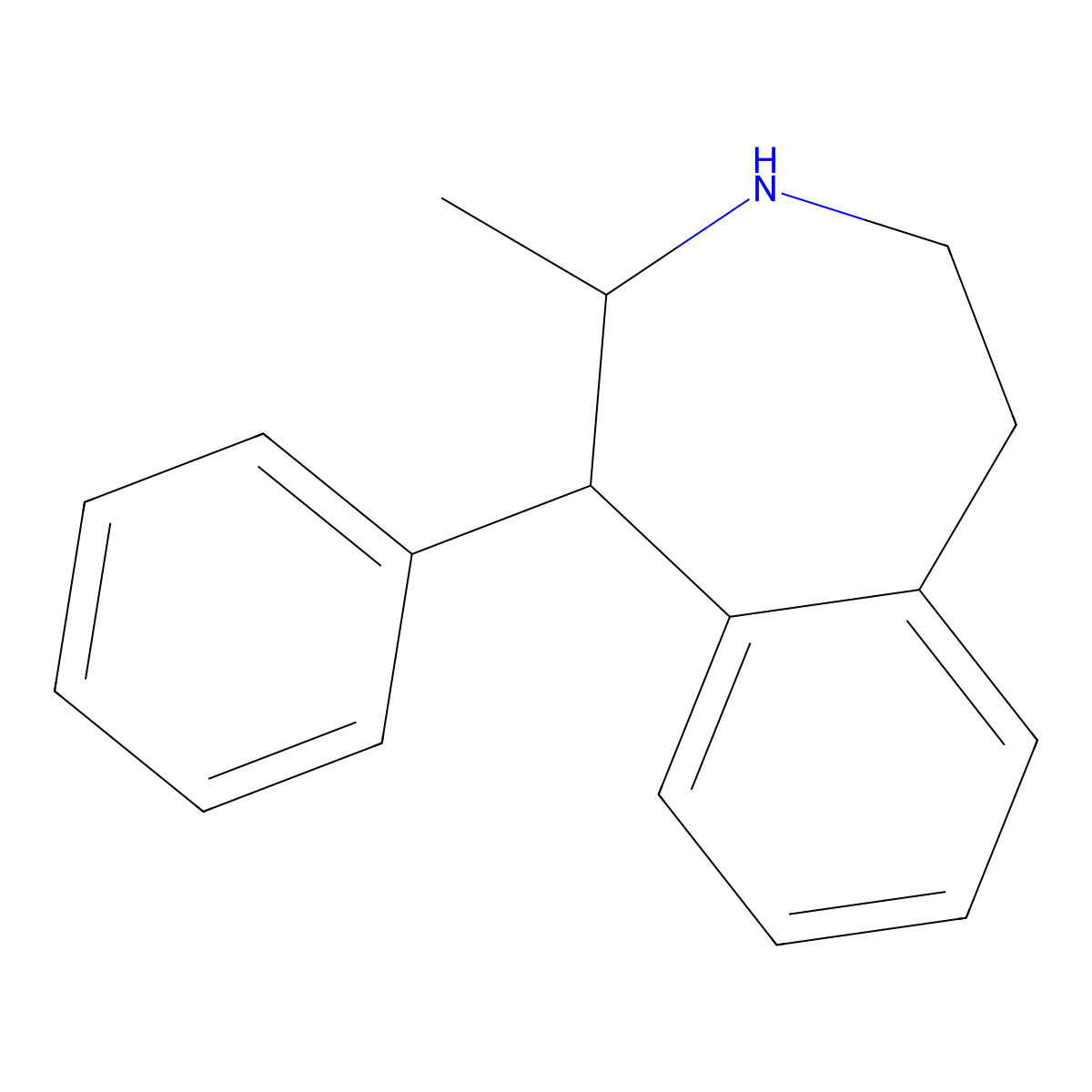 2-Methyl-1-phenyl-2,3,4,5-tetrahydro-1H-3-benzazepine molecular structure, CAS 1423117-41-2