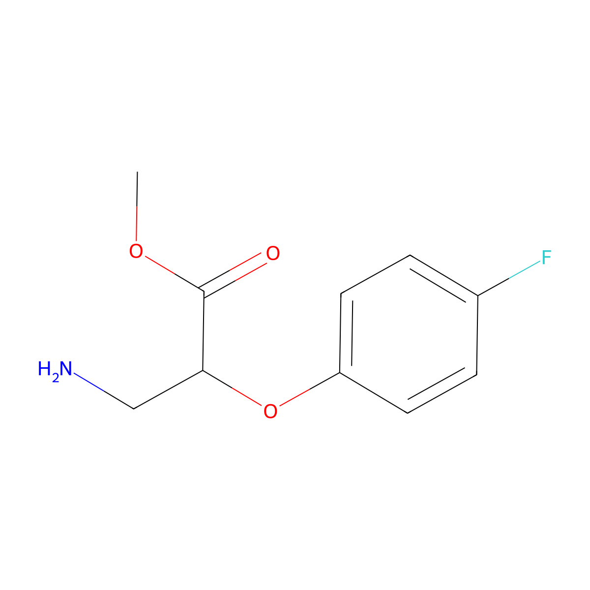 Methyl 3-amino-2-(4-fluorophenoxy)propanoate molecular structure, CAS 1423117-46-7