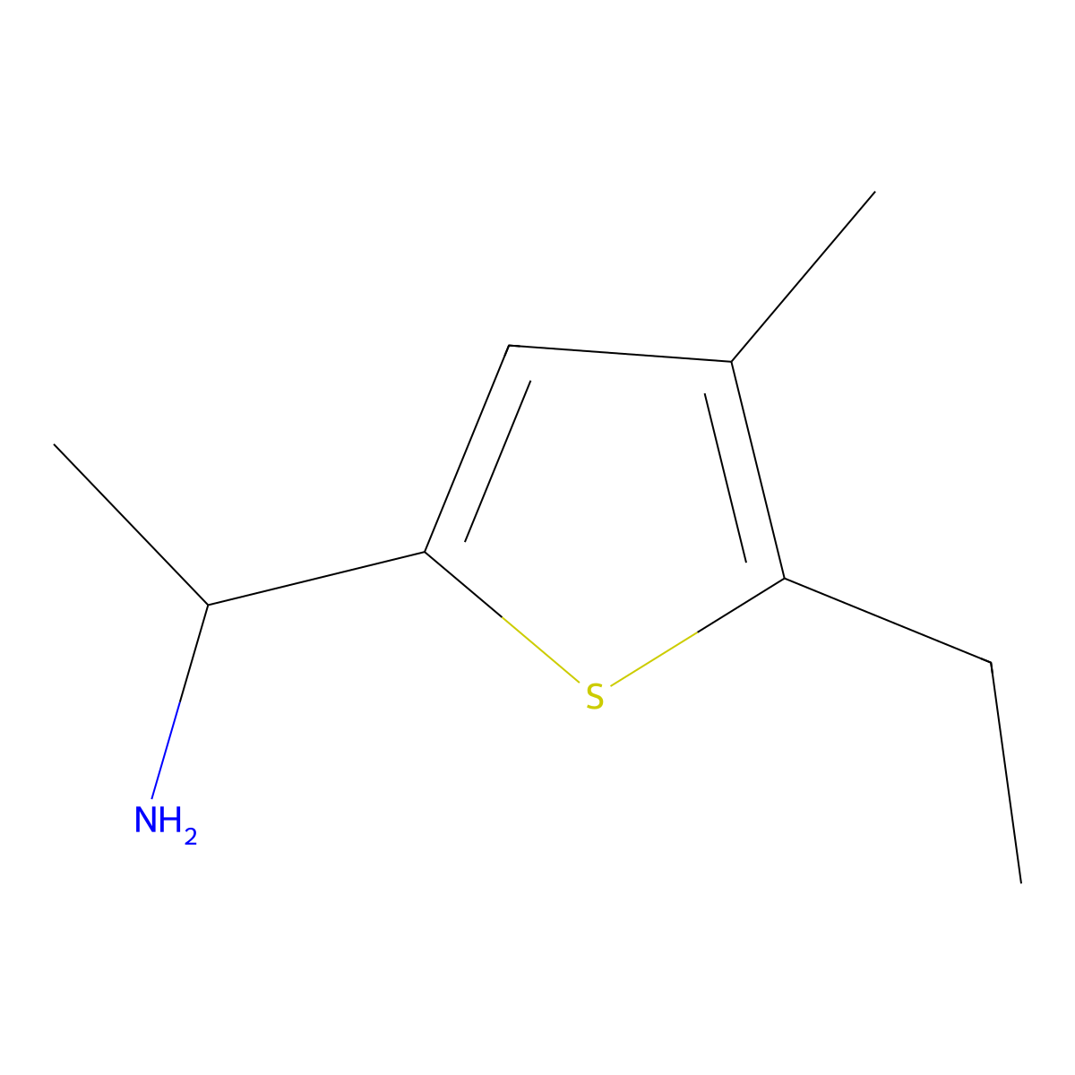 1-(5-Ethyl-4-methylthiophen-2-yl)ethan-1-amine molecular structure, CAS 1423117-48-9