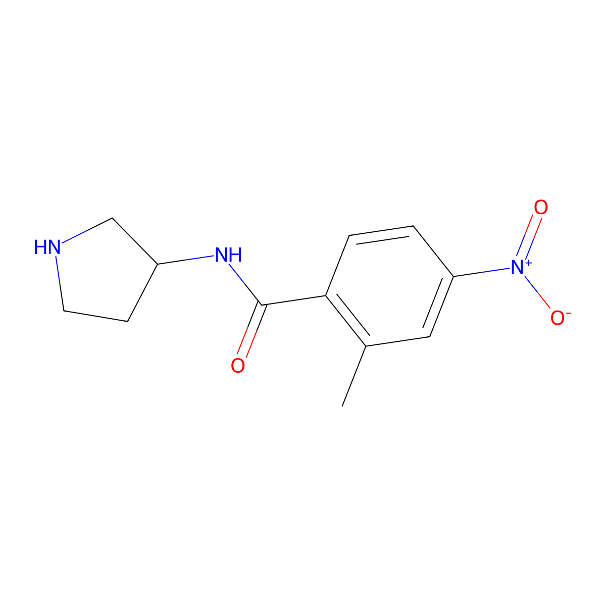 2-Methyl-4-nitro-N-(pyrrolidin-3-yl)benzamide molecular structure, CAS 1423117-55-8