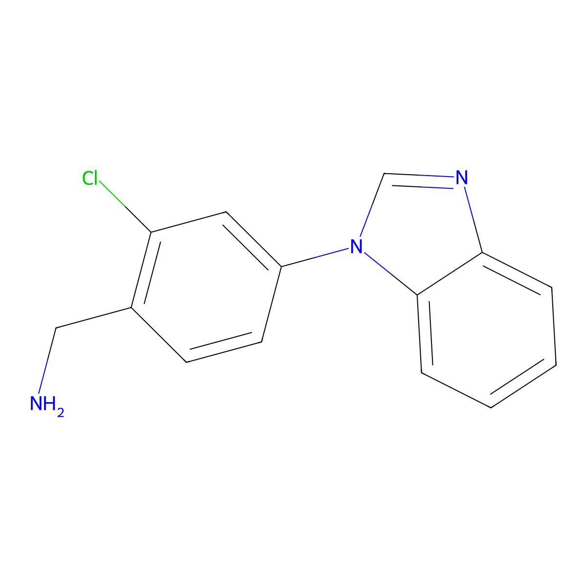 [4-(1H-1,3-benzodiazol-1-yl)-2-chlorophenyl]methanamine molecular structure, CAS 1423117-56-9