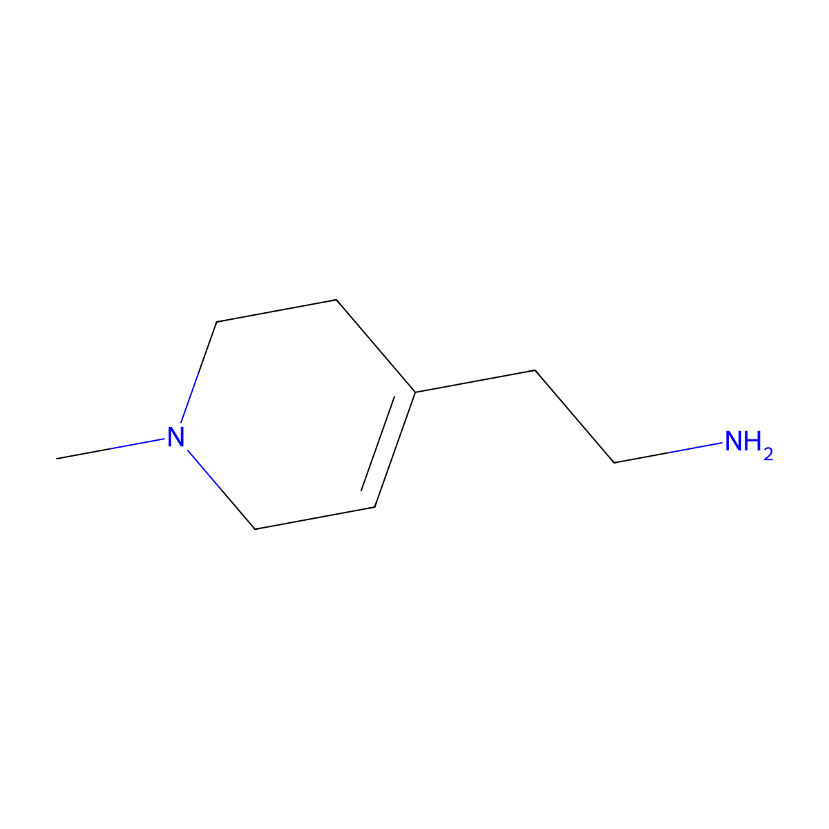 2-(1-Methyl-1,2,3,6-tetrahydropyridin-4-yl)ethan-1-amine molecular structure, CAS 1423117-63-8