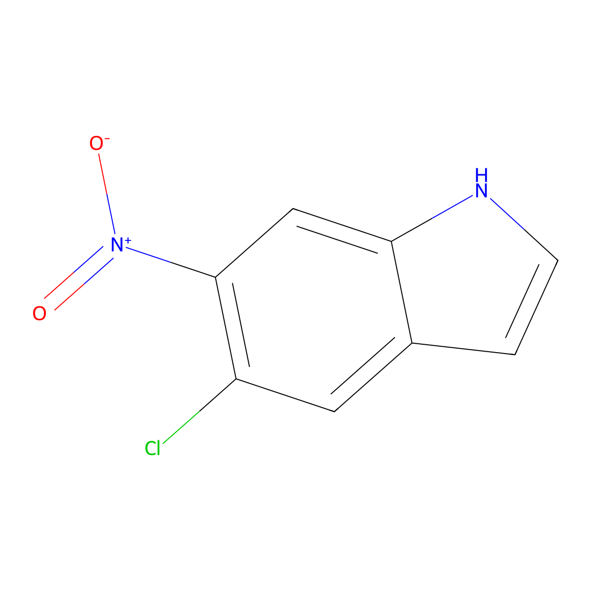 5-chloro-6-nitro-1H-indole molecular structure, CAS 1423120-30-2