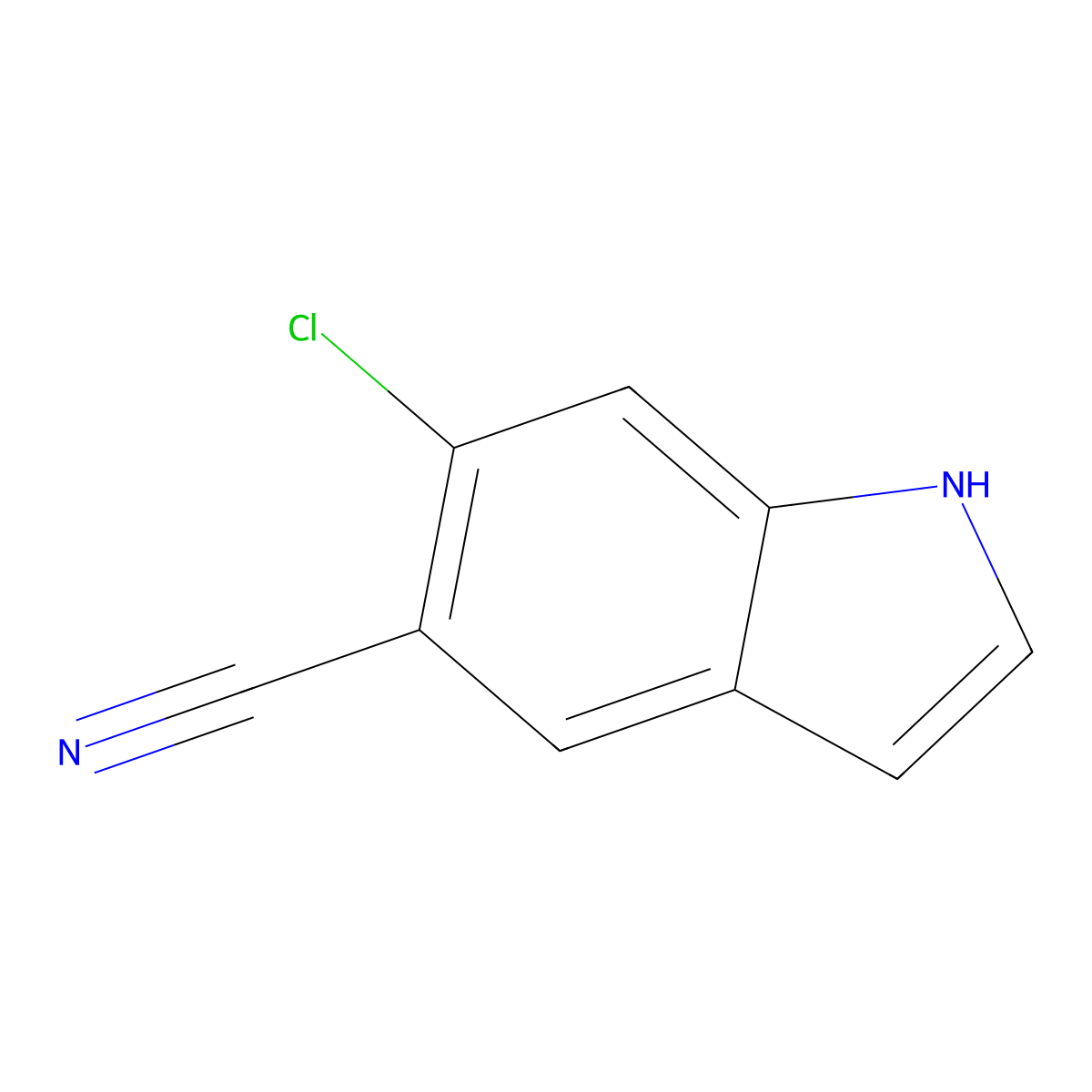 6-Chloroindole-5-carbonitrile molecular structure, CAS 1423120-66-4