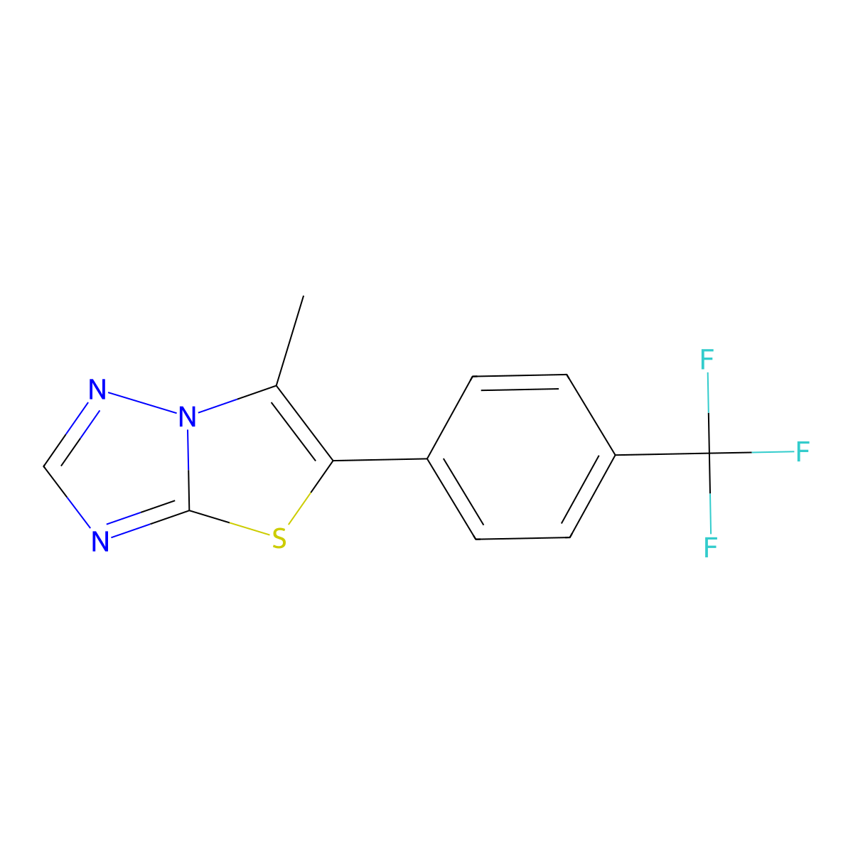 6-Methyl-5-(4-(trifluoromethyl)phenyl)thiazolo[3,2-B][1,2,4]triazole molecular structure, CAS 1423121-05-4
