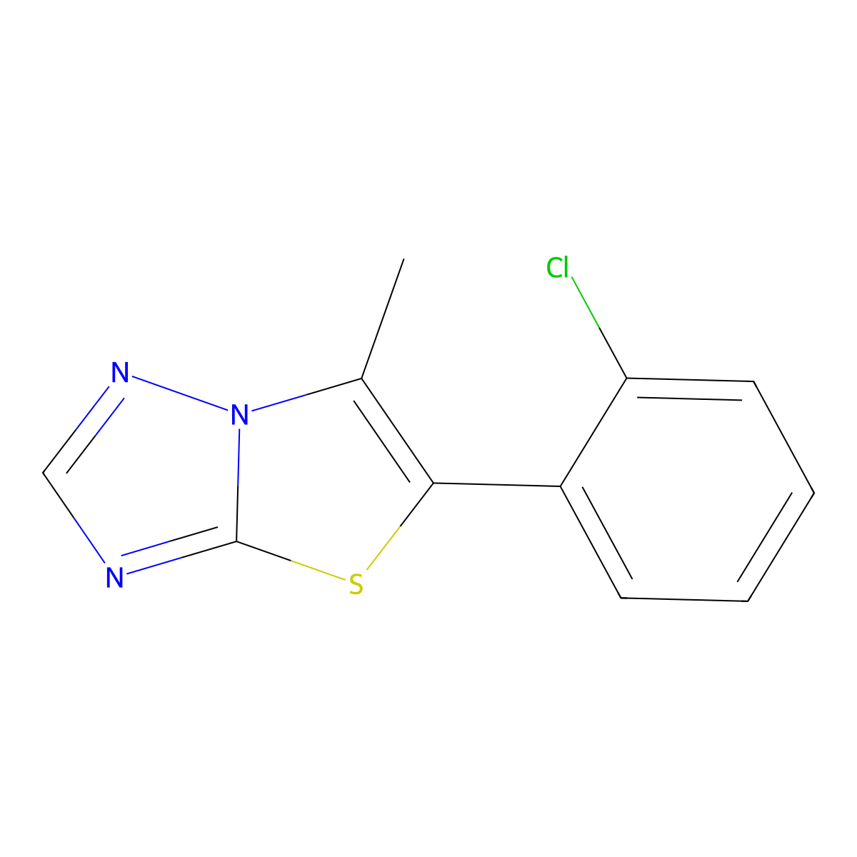5-(2-Chlorophenyl)-6-methylthiazolo[3,2-B][1,2,4]triazole molecular structure, CAS 1423121-10-1