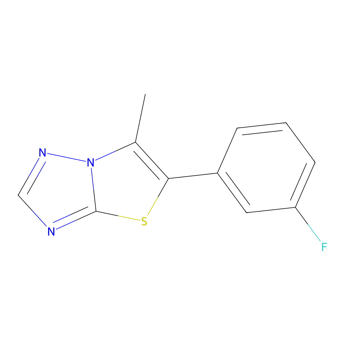 5-(3-Fluorophenyl)-6-methylthiazolo[3,2-B][1,2,4]triazole molecular structure, CAS 1423121-11-2