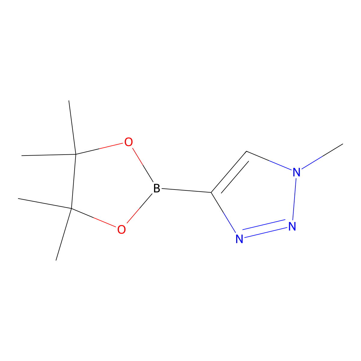 1-methyl-4-(tetramethyl-1,3,2-dioxaborolan-2-yl)-1H-1,2,3-triazole molecular structure, CAS 1423123-94-7