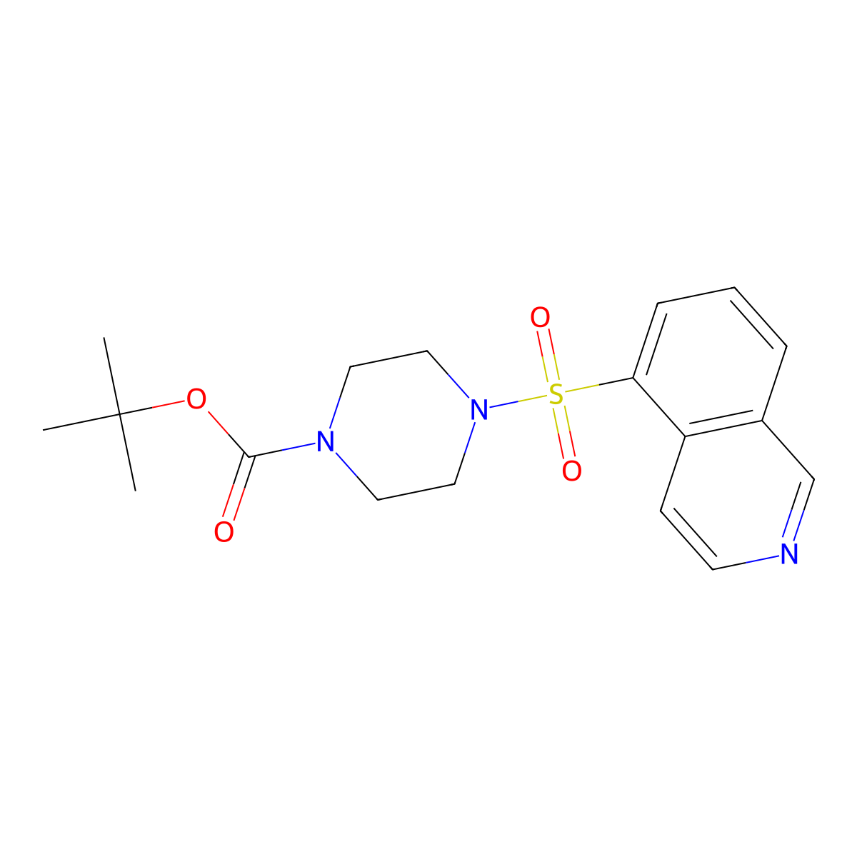 tert-Butyl 4-(isoquinolin-5-ylsulfonyl)piperazine-1-carboxylate molecular structure, CAS 1423128-25-9