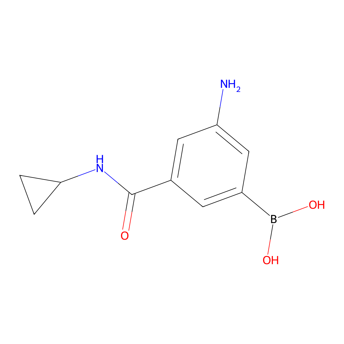 3-Amino-5-(cyclopropylcarbamoyl)phenylboronic acid molecular structure, CAS 1423129-20-7