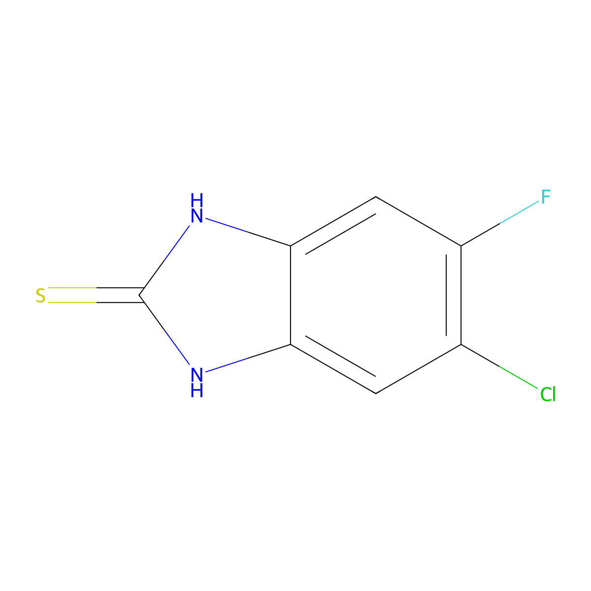 6-Chloro-5-fluorobenzimidazole-2-thiol molecular structure, CAS 142313-30-2