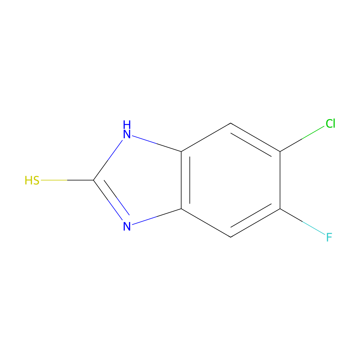 6-Chloro-5-fluorobenzimidazole-2-thiol molecular structure, CAS 142313-30-2