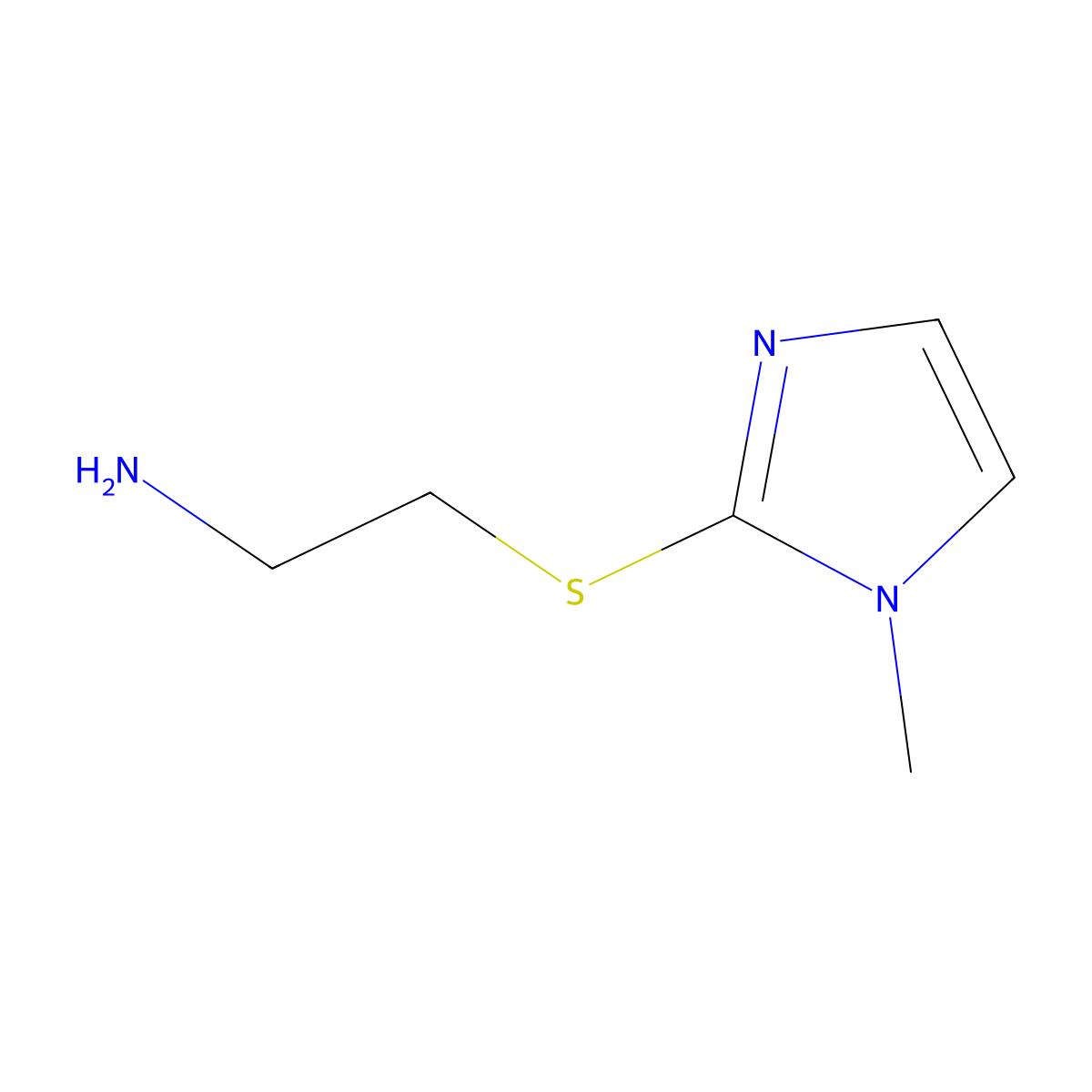 2-[(1-methyl-1H-imidazol-2-yl)thio]ethanamine molecular structure, CAS 142313-55-1