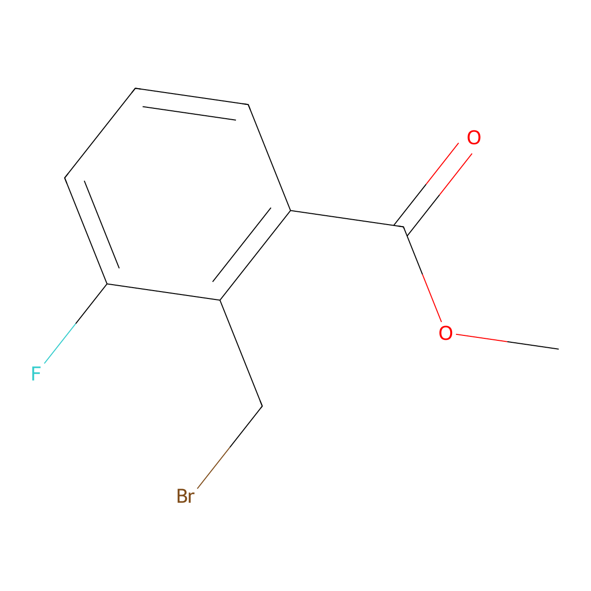Methyl 2-(bromomethyl)-3-fluorobenzoate molecular structure, CAS 142314-72-5
