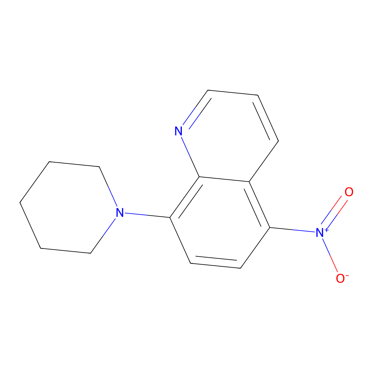 5-Nitro-8-(piperidin-1-yl)quinoline molecular structure, CAS 142315-99-9