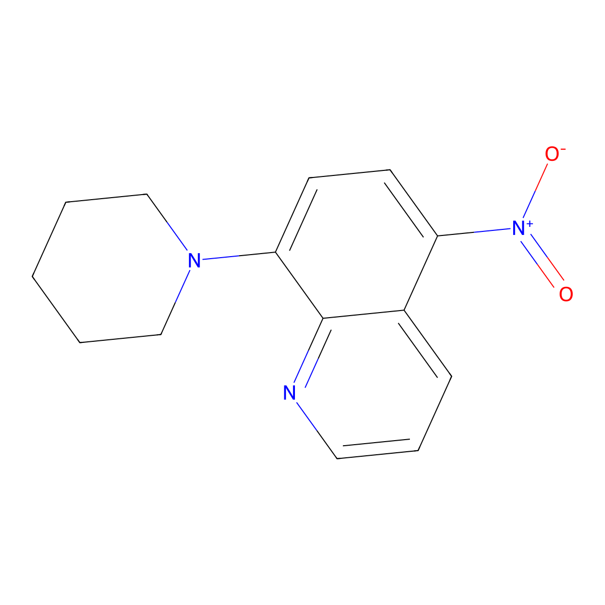 5-Nitro-8-(piperidin-1-yl)quinoline molecular structure, CAS 142315-99-9
