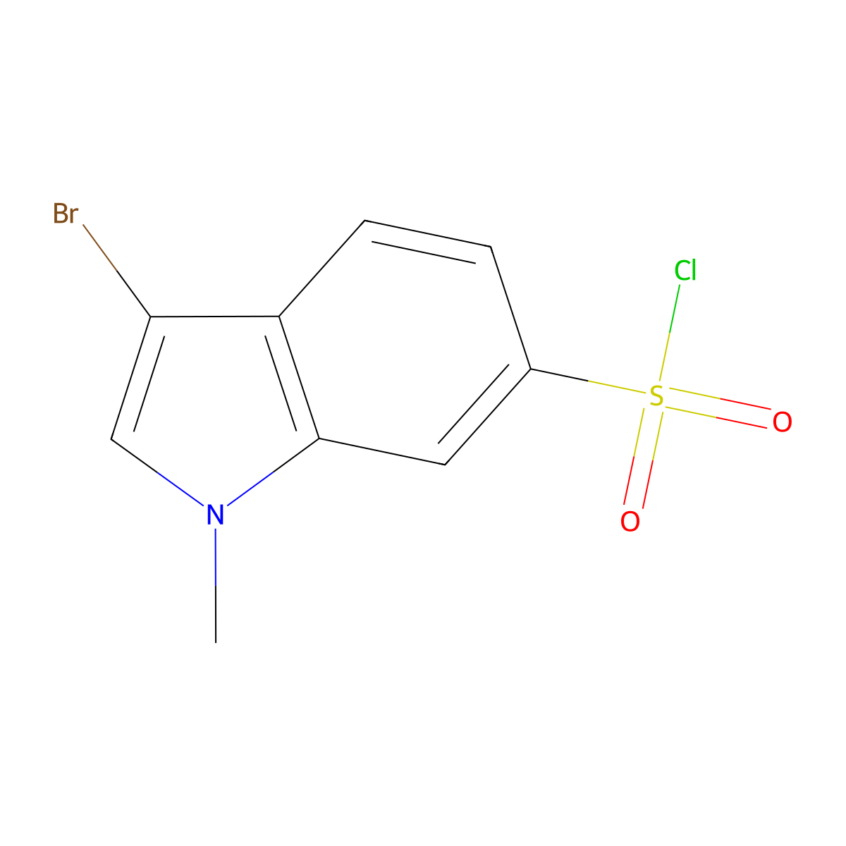 3-Bromo-1-methyl-1H-indole-6-sulfonyl chloride molecular structure, CAS 1423161-84-5